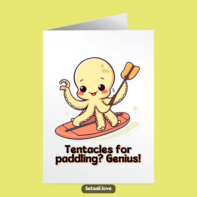 Free Printable Kawaii Octopus Birthday Card: Hilarious Wiggling Tentacles for a Fun Downloadable Gift