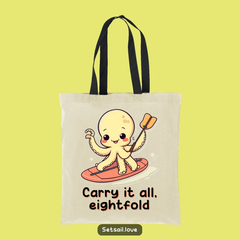 Funny Kawaii Octopus Tote Bag: Carry Your Essentials with Sea-Laughter